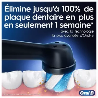 Oral-B iO 3 Lot De 2, Brosses a Dents Électriques Noire et Bleue, 2 B