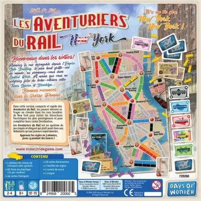 Jeu de société Les Aventuriers du Rail : New York - Compact et captivant!