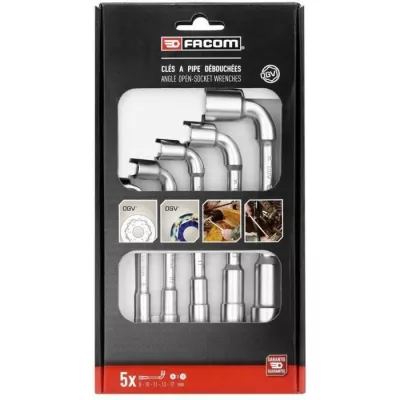 Coffret de 5 Clés a Pipe profils 12 pans x 6 pans FACOM - 76.J5PB - 1