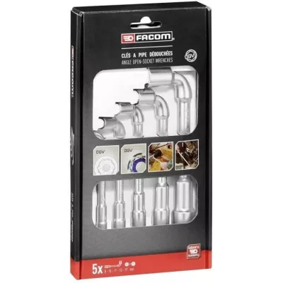 Coffret de 5 Clés a Pipe profils 12 pans x 6 pans FACOM - 76.J5PB - 1