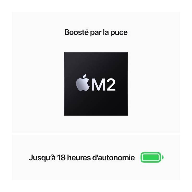 Apple - 13,6 MacBook Air M2 - RAM 8Go - Stockage 512Go - Gris Sidéral - AZERTY