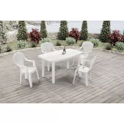 Lot de 4 Fauteuils de jardin monobloc empilable Capri - 56 x 58 x 90 c