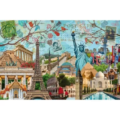 Puzzle 5000 pieces - Carte Postale des Monuments - Adultes et enfants