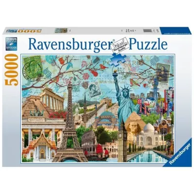 Puzzle 5000 pieces - Carte Postale des Monuments - Adultes et enfants