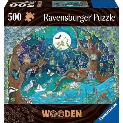 Puzzle en bois Foret fantastique 500 pieces robustes et naturelles don