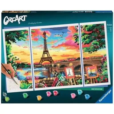 CreArt Paris format triptyque 80x50cm - Peinture par numéros – Des