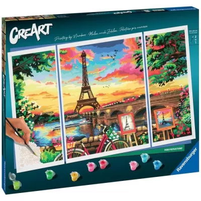 CreArt Paris format triptyque 80x50cm - Peinture par numéros – Des