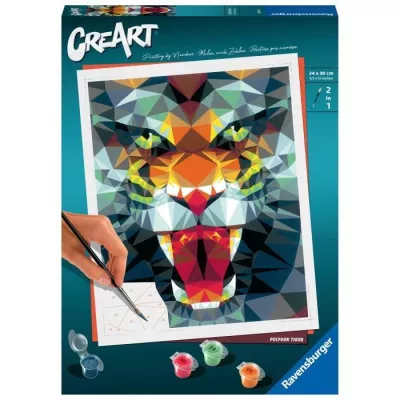 CREART 24x30 cm- Polygon Tiger -4005556235148 - RAVENSBURGER