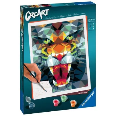 CREART 24x30 cm- Polygon Tiger -4005556235148 - RAVENSBURGER