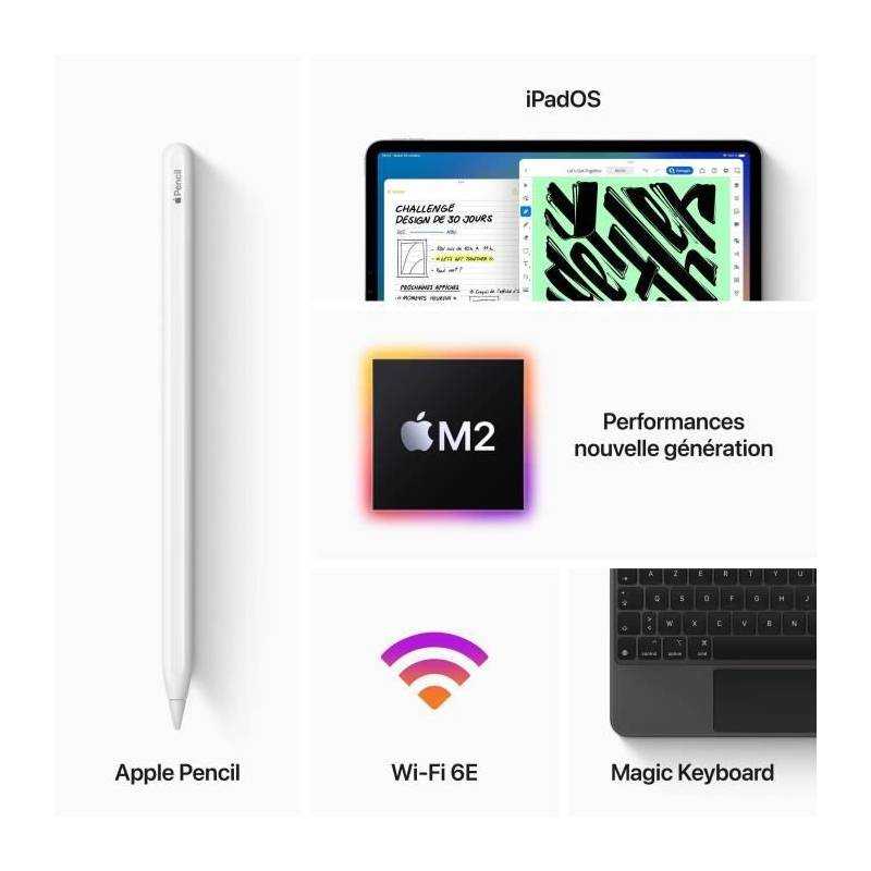 Apple - iPad Pro (2022) - 12.9 - WiFi + Cellular - 1 To - Argent