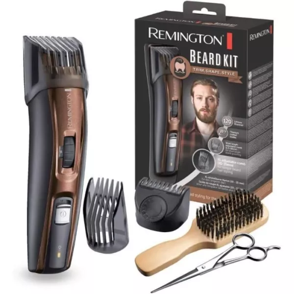 Remington MB4046 Shaving Set, Beard Trimmer Kit, Self-Sharpening Titanium Blades, Adjustable Clogs, Lithium Battery