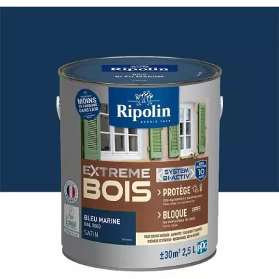 RIPOLIN Peinture pour bois intérieur et extérieur - Bleu marine Ral