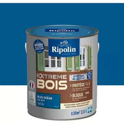 RIPOLIN PROTECTION EXTREME BOIS BLEU OCEAN RAL 5 Satin 2,5 L