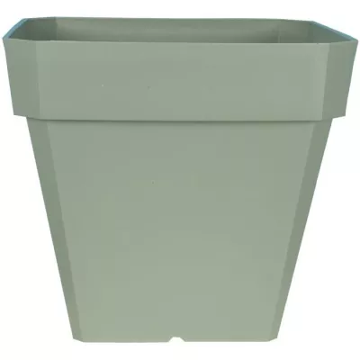 Bac a fleurs carré RIVIERA SOLEILLA - Plastique - 50x50 cm - Vert arg