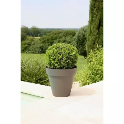 RIVIERA Pot de fleurs Soleilla - Rond - Ø 39,2 x 35,8 cm -Gris paille