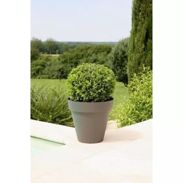 RIVIERA Pot de fleurs Soleilla - Rond - Ø 39,2 x 35,8 cm -Gris pailleté