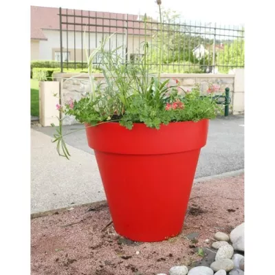 RIVIERA Pot de fleurs Soleilla - Rond - Ø 49 x 44,8 cm - Rouge