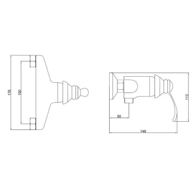 Mitigeur douche - ROUSSEAU - BYRON - cartouche céramique - laiton - c