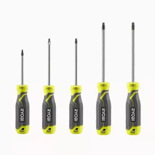 Set of 5 Torx Magnetic Screwdrivers RYOBI - HRSDST5