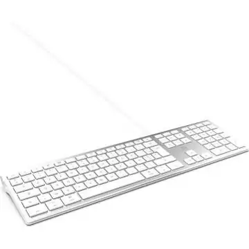MOBILITY LAB ML304304 – Clavier Design Touch Filaire avec 2 USB pour Mac – AZERTY – Blanc et argentéMOB3700527304304pribey