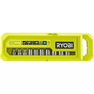 RYOBI - Coffret 1 clé 90 dents, 8 douilles (de 8 a 15 mm) & adaptateu