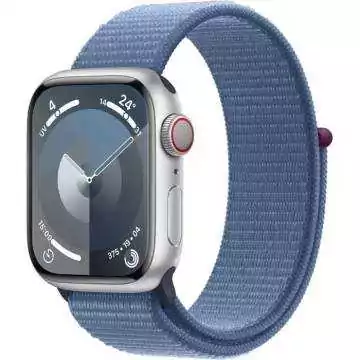 Apple Watch Series 9 GPS - 41mm - Boîtier Silver Aluminium - Bracelet Winter Blue Sport LoopWATCHS941SIL45pribey