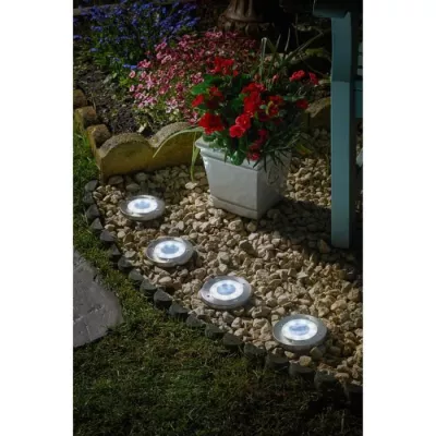 Pack de 4 Spots solaires UpSMART GARDEN -Light - 5 lumens - Acier - LE