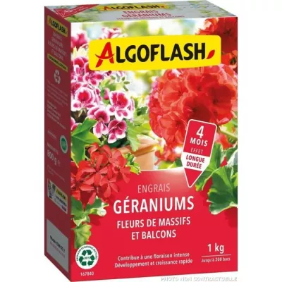 Engrais Géraniums, Fleurs de Massifs et Balcons - ALGOFLASH NATURASOL