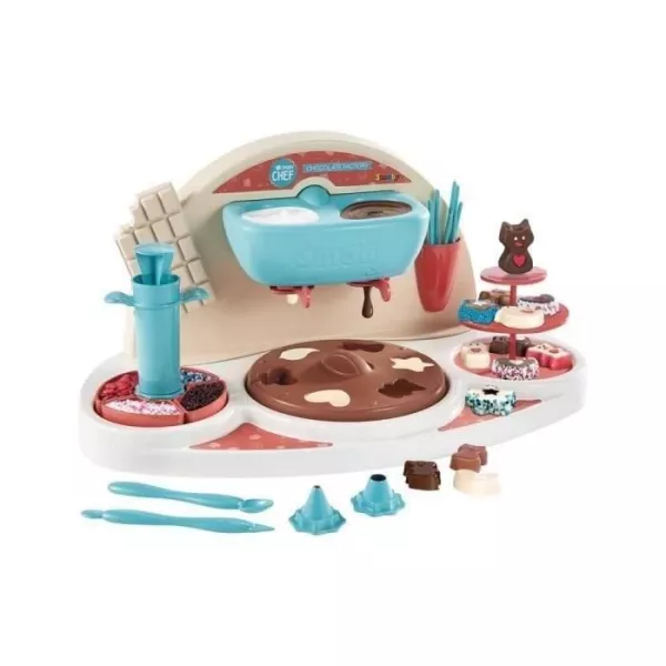 Smoby Chef Chocolat Factory - Atelier chocolat + Livre de recettes - Atelier de cuisine - Nombreux moules et accessoires - Dés