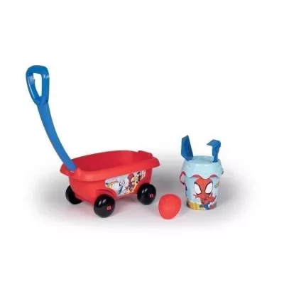 Smoby - Chariot de plage garni Spidey - Fabriqué en France - Pour enf