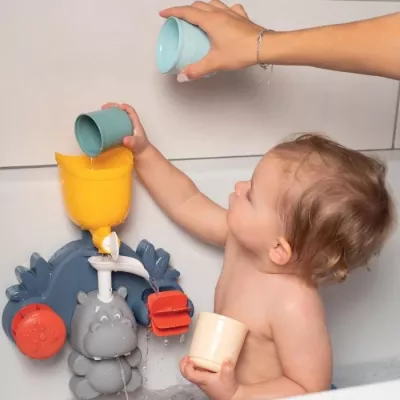 Jouet de bain Smoby Little Smoby Hippo - Toboggan et roues pour bébé