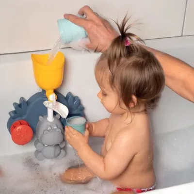 Jouet de bain Smoby Little Smoby Hippo - Toboggan et roues pour bébé