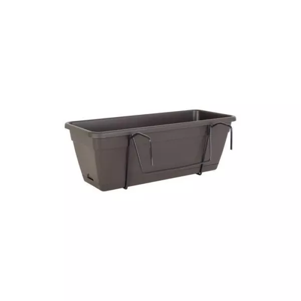 ARTEVASI Kit Jardiniere Venezia avec réserve d'eau - 10 L - 49 x 19,5 x 16,6 cm - Gris anthracite