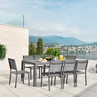 Table de jardin extensible sur 1 côté - Aluminium - 180/240 x 100 x