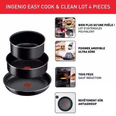 TEFAL INGENIO Easy Cook & Clean Lot 4 pieces, Poele, Casserole, Non in