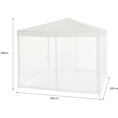 Tonnelle de jardin avec 4 moustiquaires - 3x3m - Acier et polyester 14