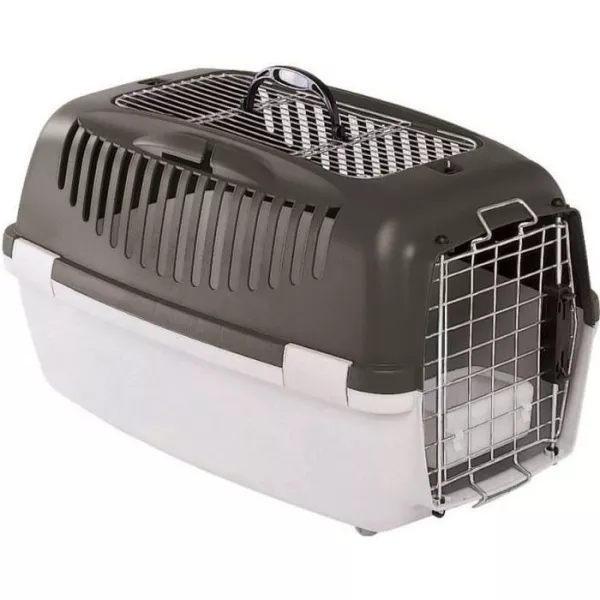 STEFANPLAST Box de transport Gulliver 3 Top Free 61x40x38cm - Gris - Pour chien