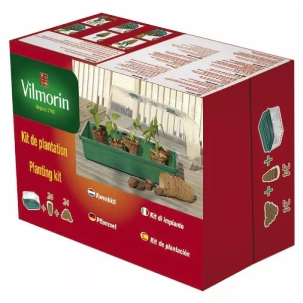 VILMORIN Rigid greenhouse kit + 24 scoops 6 cm + 24 coconut tablets