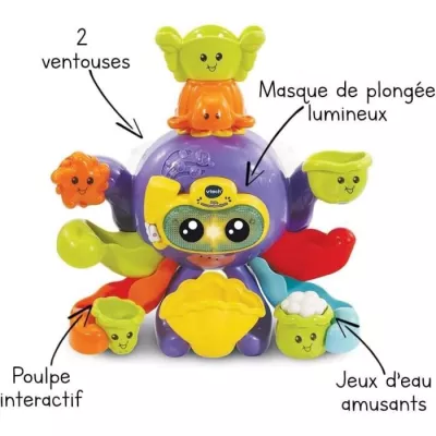 Jouet de Bain interactif VTECH BABY - Polo, Mon Poulpe Rigolo - Multic