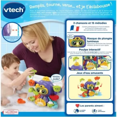 Jouet de Bain interactif VTECH BABY - Polo, Mon Poulpe Rigolo - Multic