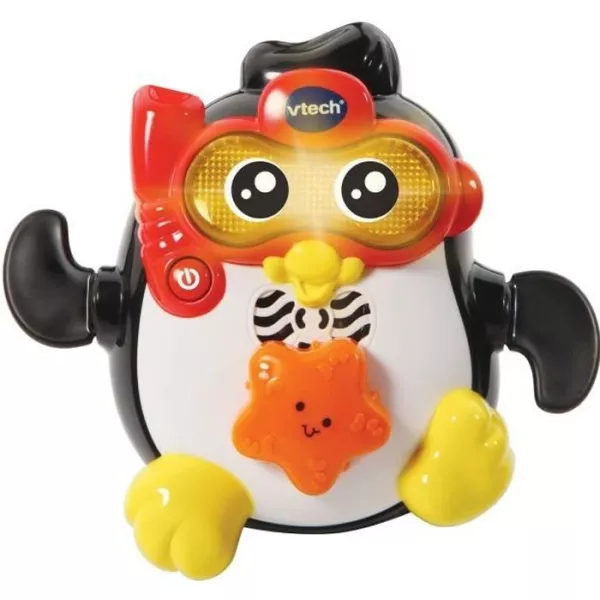 Jouet de Bain interactif VTECH BABY - Gédéon, Champion de Natation - Pingouin Nageur pour Bébé des 1 an