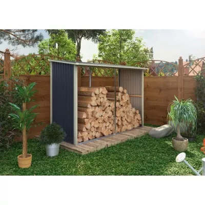 Abri bûches - Marque - Modele S - Surface 1,37 m² - Acier galvanisé