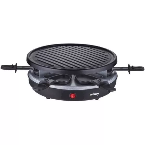 WEASY LUGA60 - Appareil a raclette et grill 4 personnes - 900W - Revetement anti-adhésif - 30x30cm - Plaque amovible