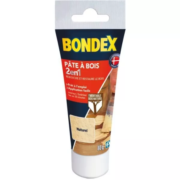 Pâte a bois naturel - BONDEX - 420480 - 80 g