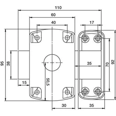 Yale - YV10DE -45/SC - Double cylinder lock 5 Diameter pants 23 mm - L