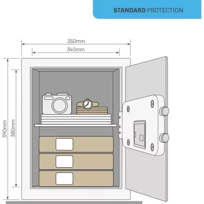 Coffre-fort Électronique - YALE - YSV/390/DB2 - Large 40L - 39x35x36c