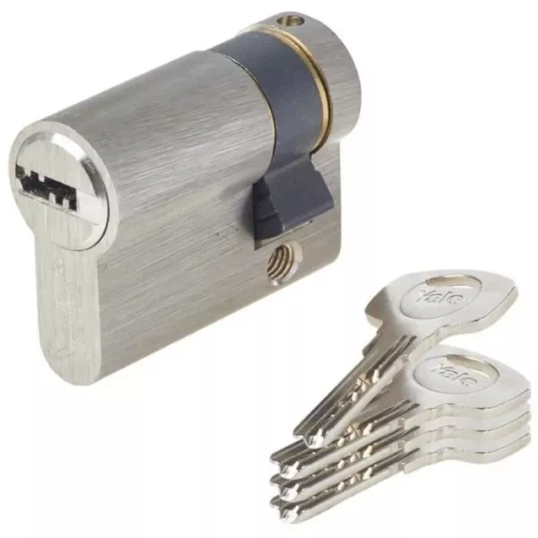 YALE Half Cylinder Lock - For Garage Door - 6 Pins - 4 Keys - 30 x 10 mm