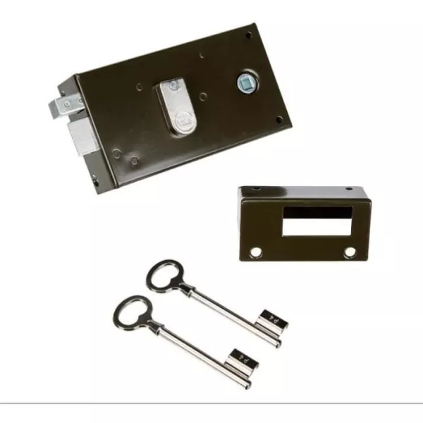 Horizontal applique lock with left snout - YALE - YAH36G - Kaki - 2 Keys provided