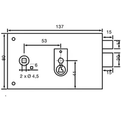 Horizontal applique lock with left snout - YALE - YAH36G - Ka