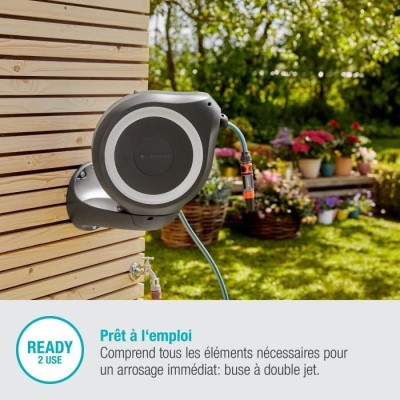 Dévidoir automatique mural RollUp S 15 m - Compact et pratique